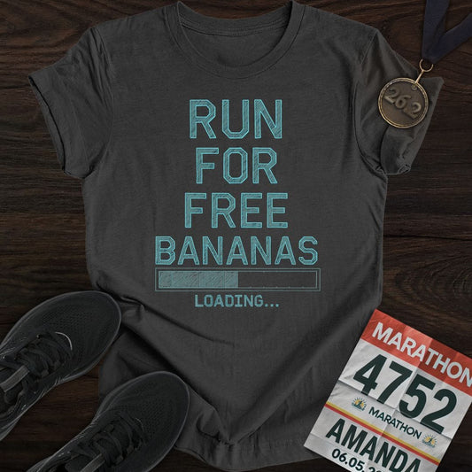 Printify T-Shirt Dark Heather / S Run For Free Bananas T-Shirt