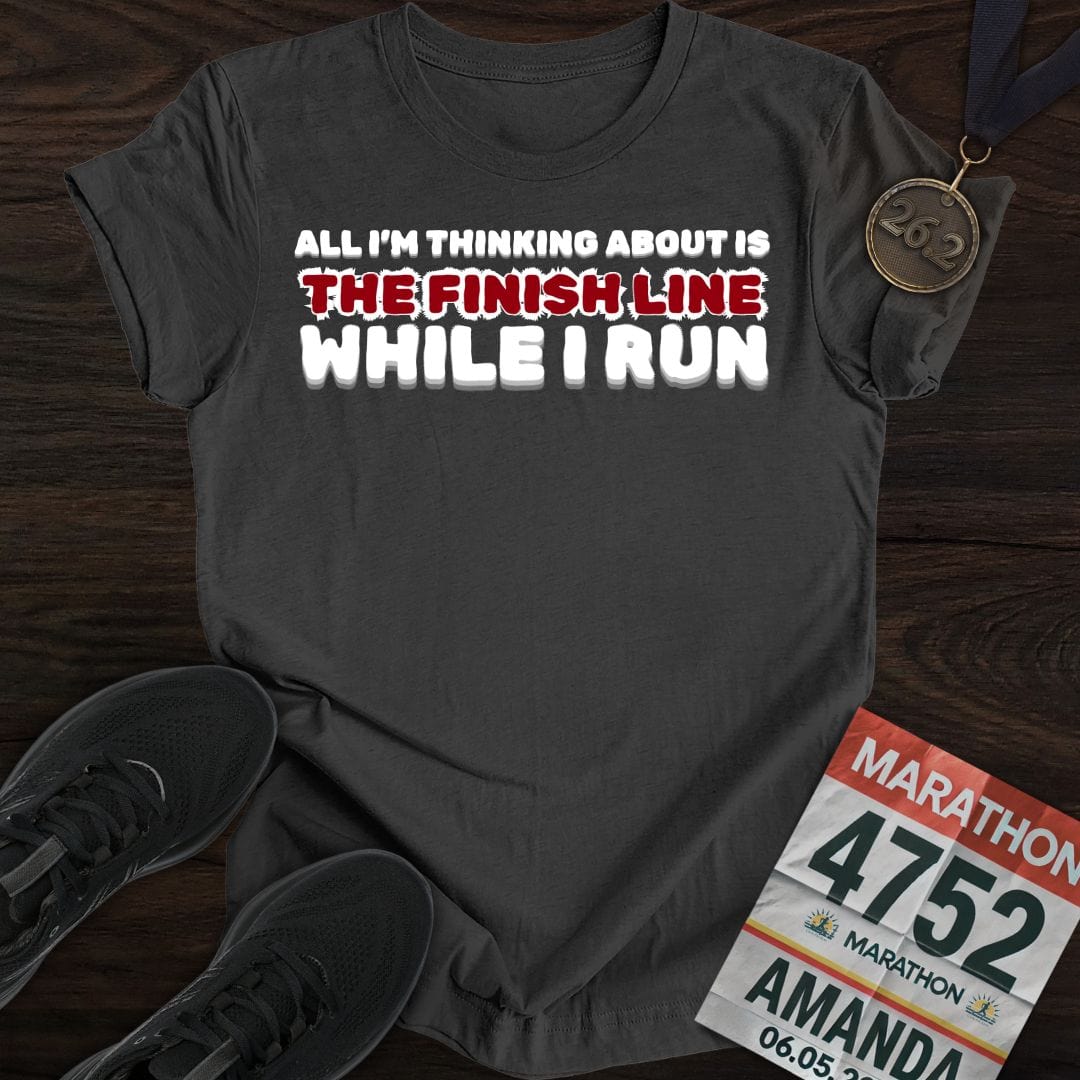 Printify T-Shirt Dark Heather / S Run For The Finish T-shirt