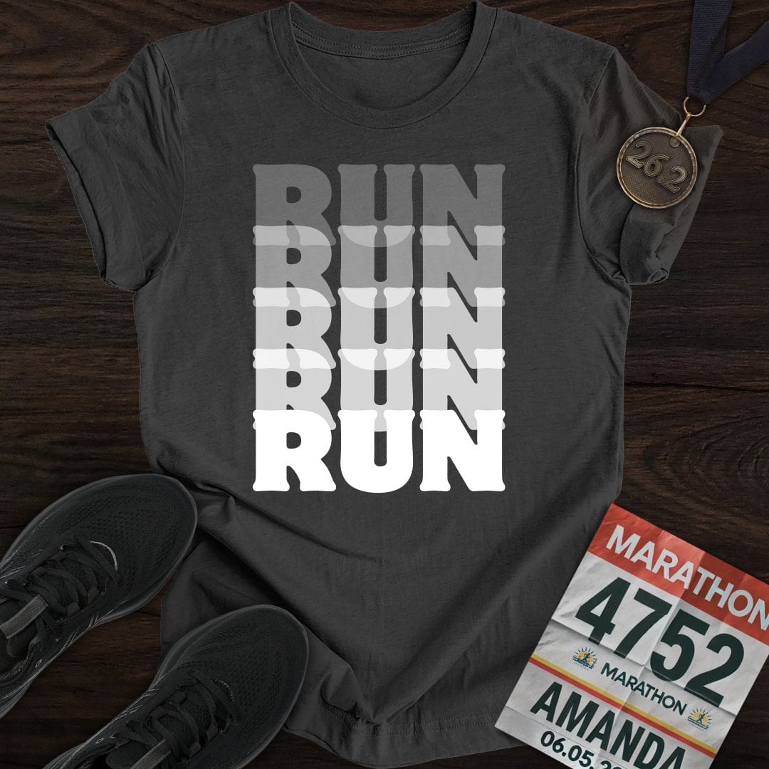 Printify T-Shirt Dark Heather / S Run T-Shirt