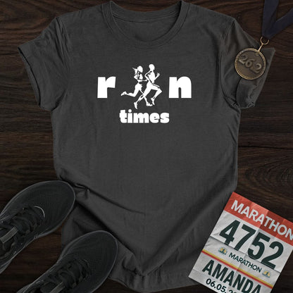 Printify T-Shirt Dark Heather / S Run Times T-shirt