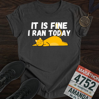 Printify T-Shirt Dark Heather / S Run Today - Like A Cat T-shirt