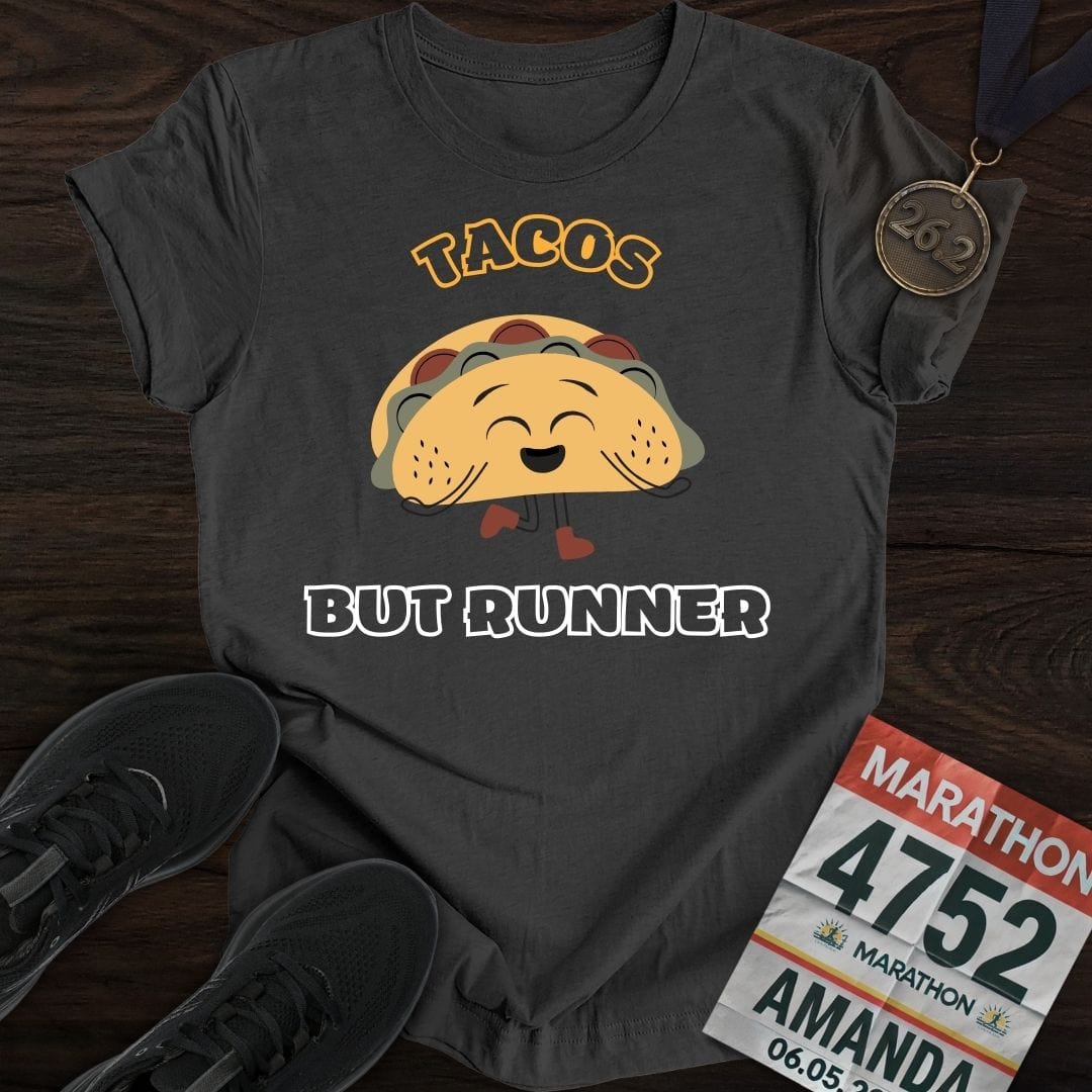 Printify T-Shirt Dark Heather / S Runner Tacos T-Shirt