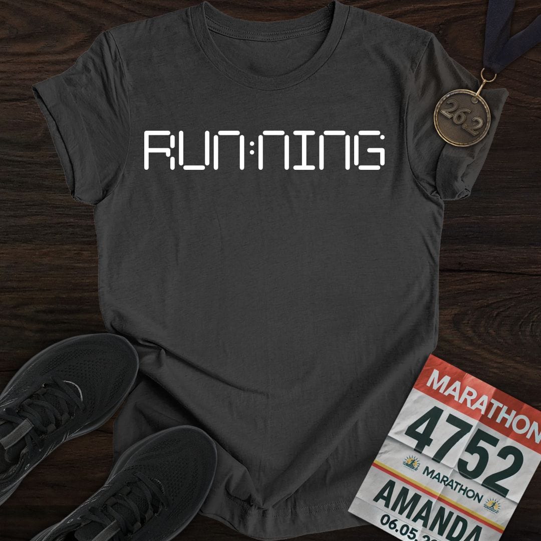 Printify T-Shirt Dark Heather / S Running O'Clock T-shirt