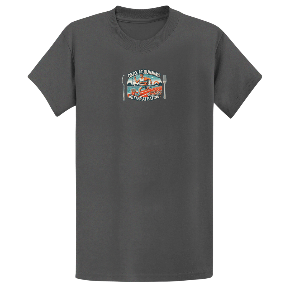 Printify T-Shirt Dark Heather / S Running or Eating T-Shirt