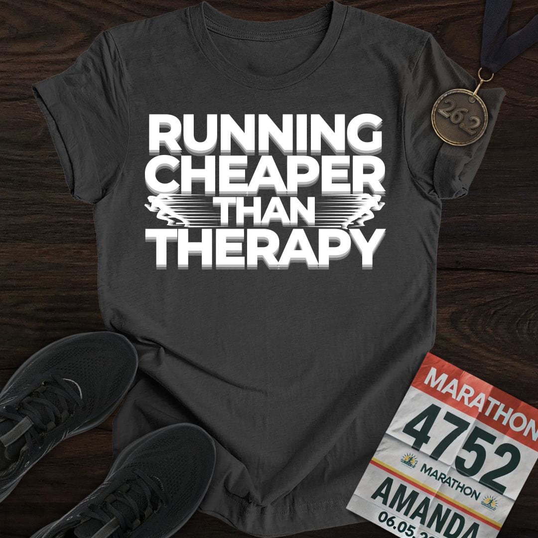 Printify T-Shirt Dark Heather / S Running Therapy T-shirt