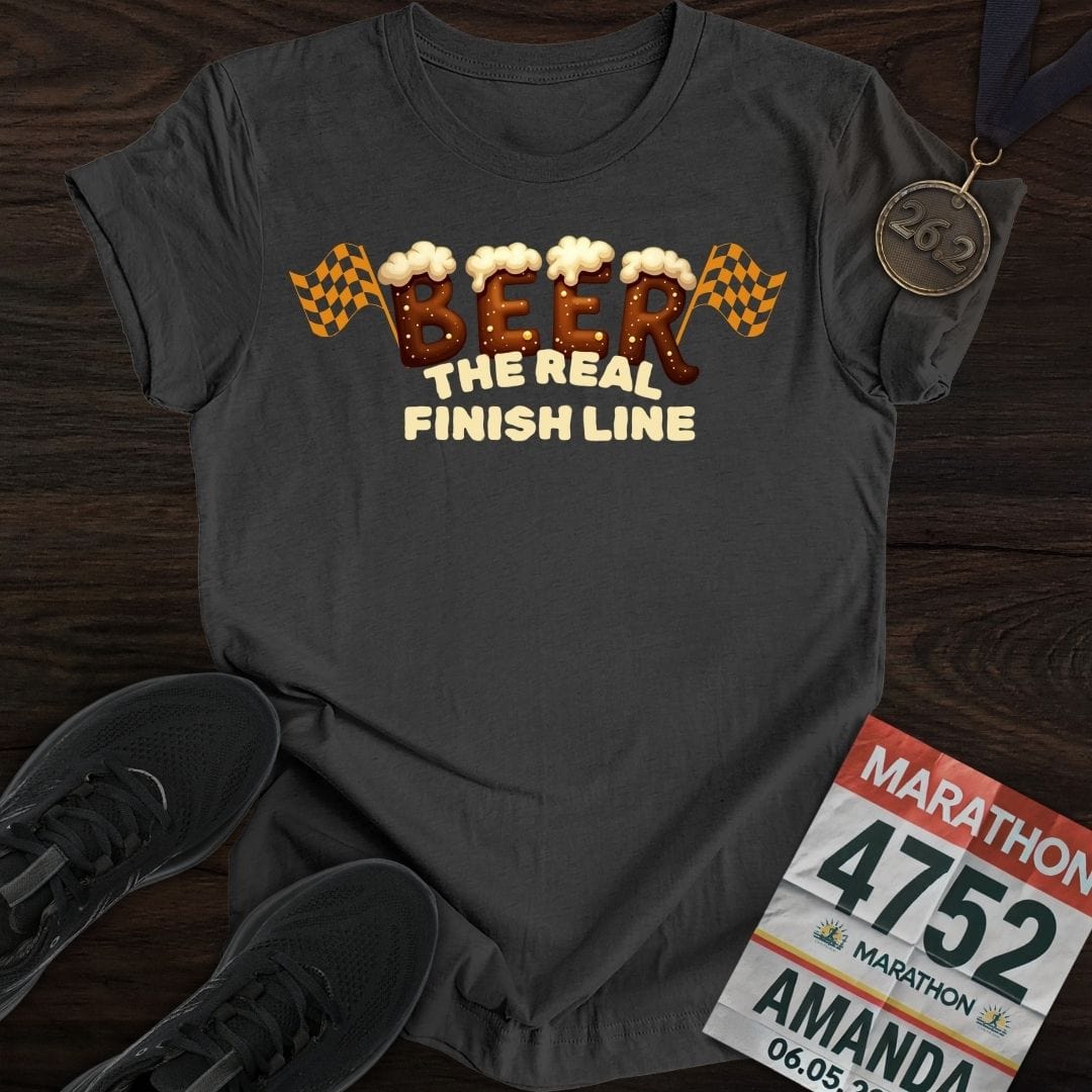 Printify T-Shirt Dark Heather / S The Real Finish Line T-shirt