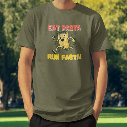 Printify T-Shirt Eat Pasta Run Fasta T-Shirt