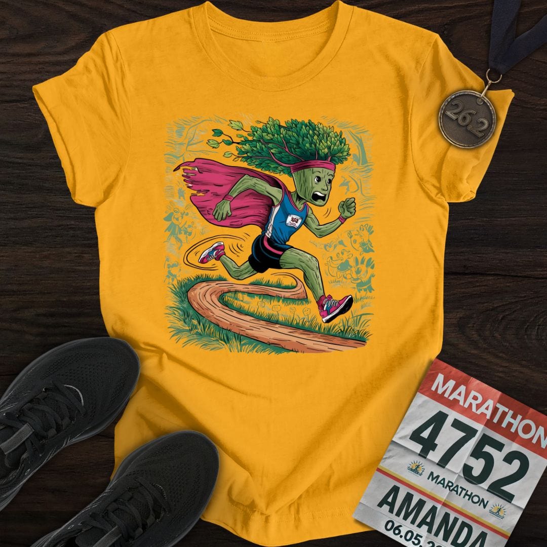 Printify T-Shirt Gold / S Run Tree Run T-Shirt