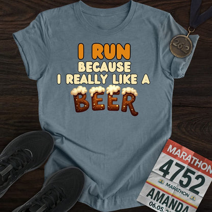Printify T-Shirt Heather Indigo / S Beer Miles T-shirt
