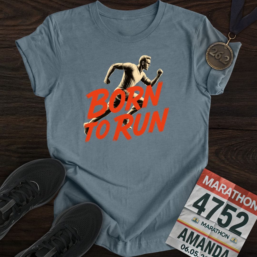 Printify T-Shirt Heather Indigo / S Born To Run T-Shirt