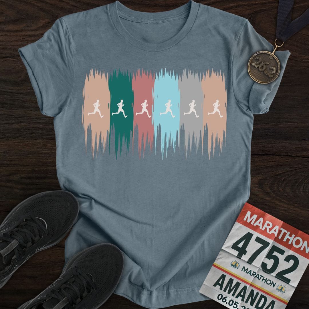 Printify T-Shirt Heather Indigo / S Colorful Runner T-Shirt