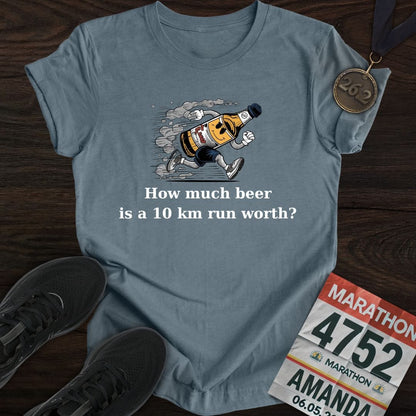 Printify T-Shirt Heather Indigo / S Drink Beer Run 10KM T-Shirt