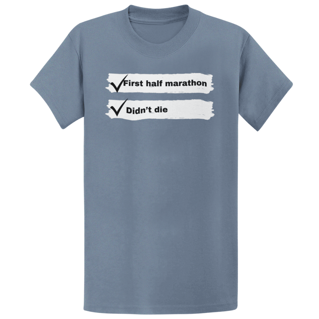 Printify T-Shirt Heather Indigo / S First Half Marathon T-Shirt