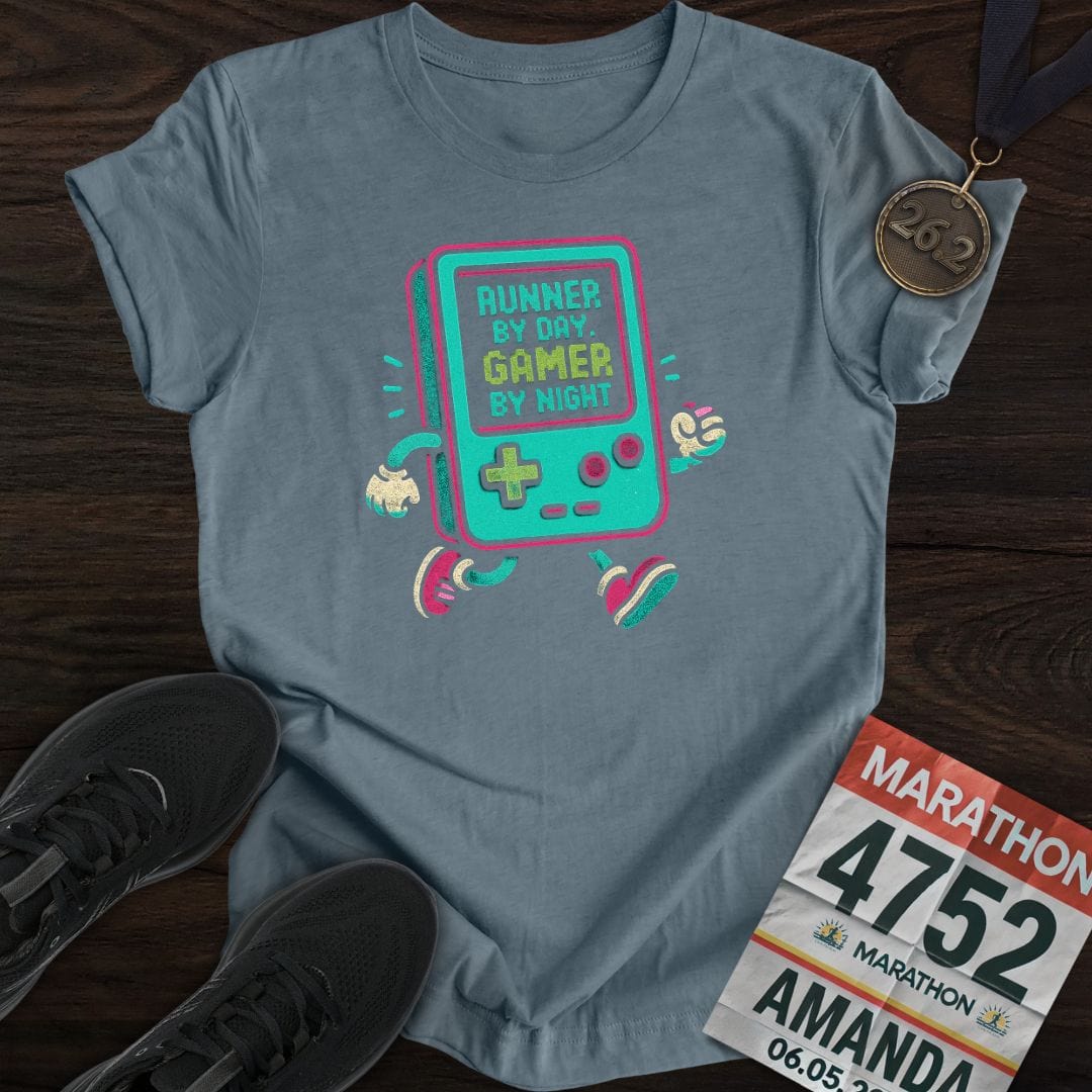 Printify T-Shirt Heather Indigo / S Gamer and Runner T-Shirt