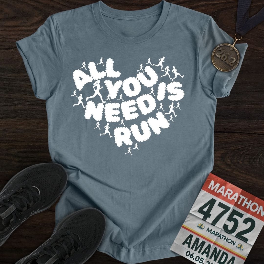 Printify T-Shirt Heather Indigo / S Heart Of Run T-shirt
