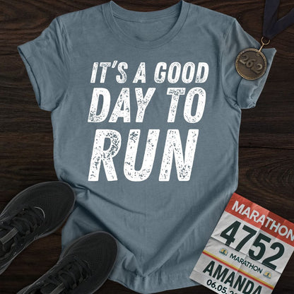 Printify T-Shirt Heather Indigo / S It's A Good Day To Run T-shirt