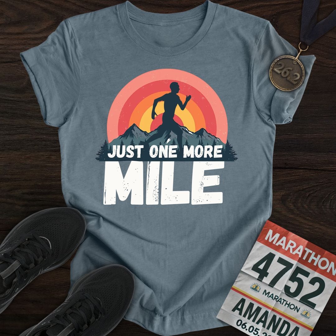Printify T-Shirt Heather Indigo / S Just One More Mile T-shirt