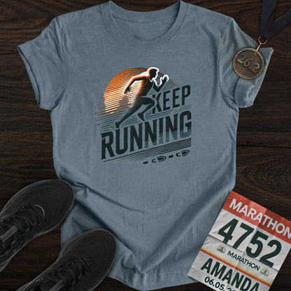 Printify T-Shirt Heather Indigo / S Keep Running T-Shirt