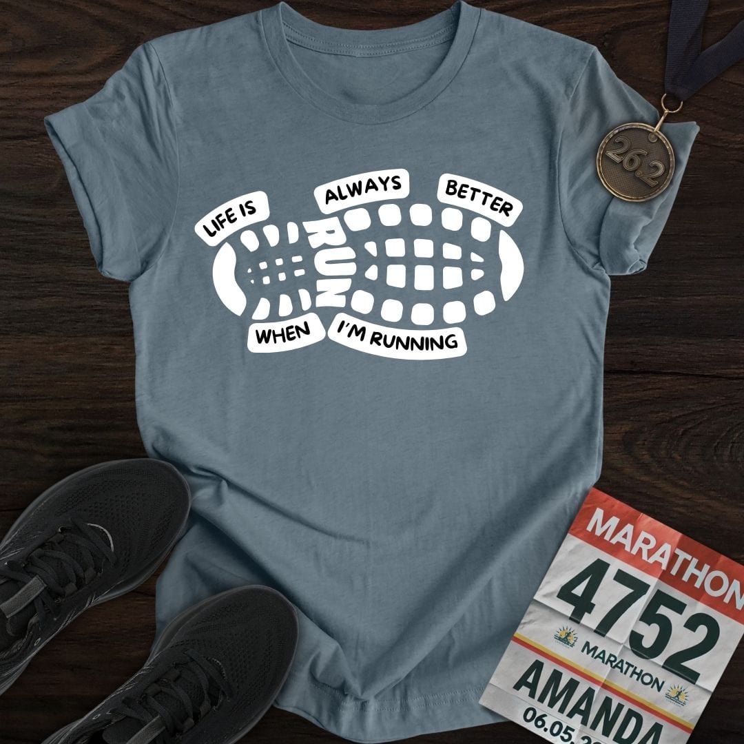 Printify T-Shirt Heather Indigo / S Life Always Better T-Shirt