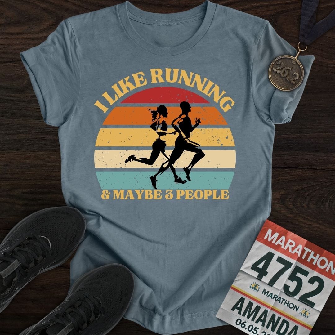 Printify T-Shirt Heather Indigo / S Loving the Run, and a Few People T-shirt