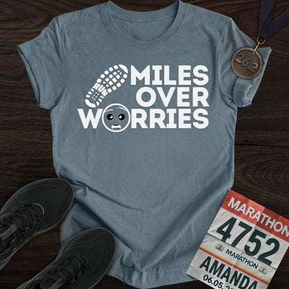 Printify T-Shirt Heather Indigo / S Miles Over Worries