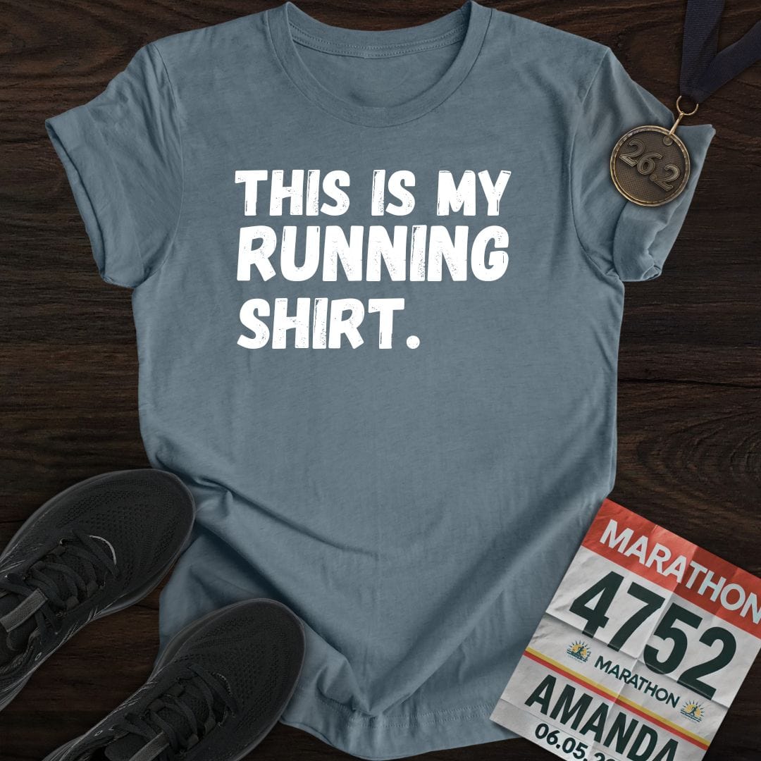 Printify T-Shirt Heather Indigo / S My Running Shirt T-shirt