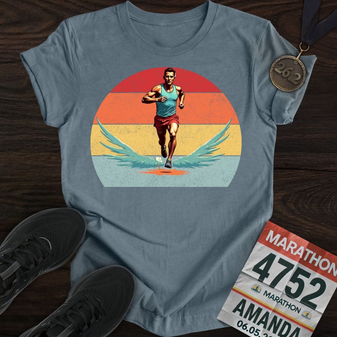 Printify T-Shirt Heather Indigo / S Power Man Runner T-shirt