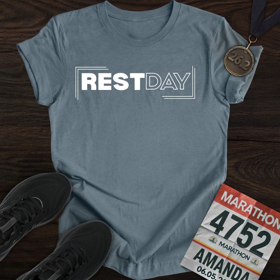 Printify T-Shirt Heather Indigo / S Rest Day T-shirt