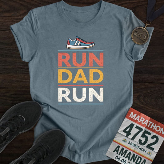 Printify T-Shirt Heather Indigo / S Run Dad Run T-shirt