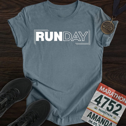 Printify T-Shirt Heather Indigo / S Run Day T-shirt