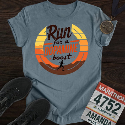 Printify T-Shirt Heather Indigo / S Run For a Dopamine Boost T-shirt