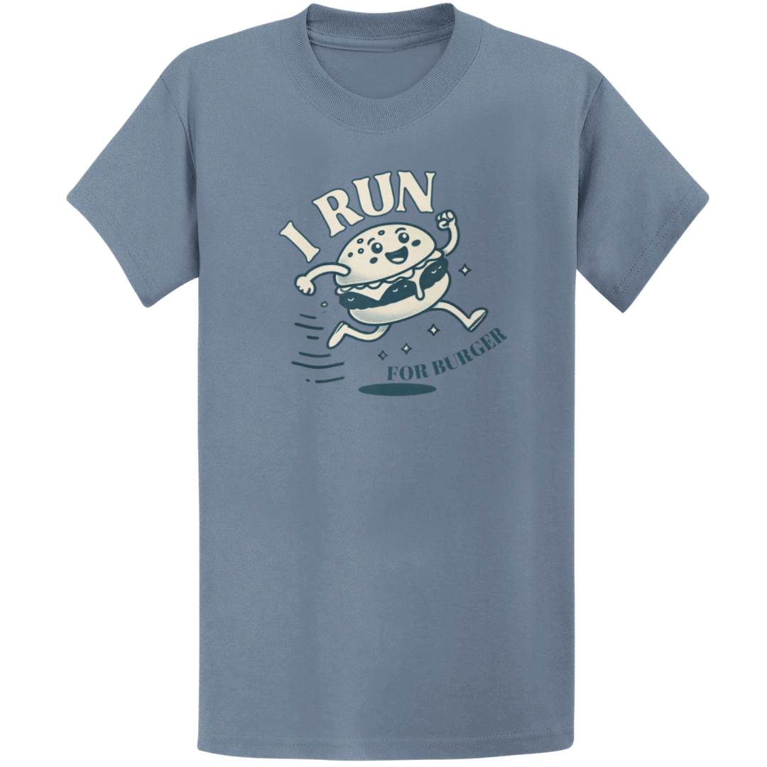 Printify T-Shirt Heather Indigo / S Run For Burger T-Shirt