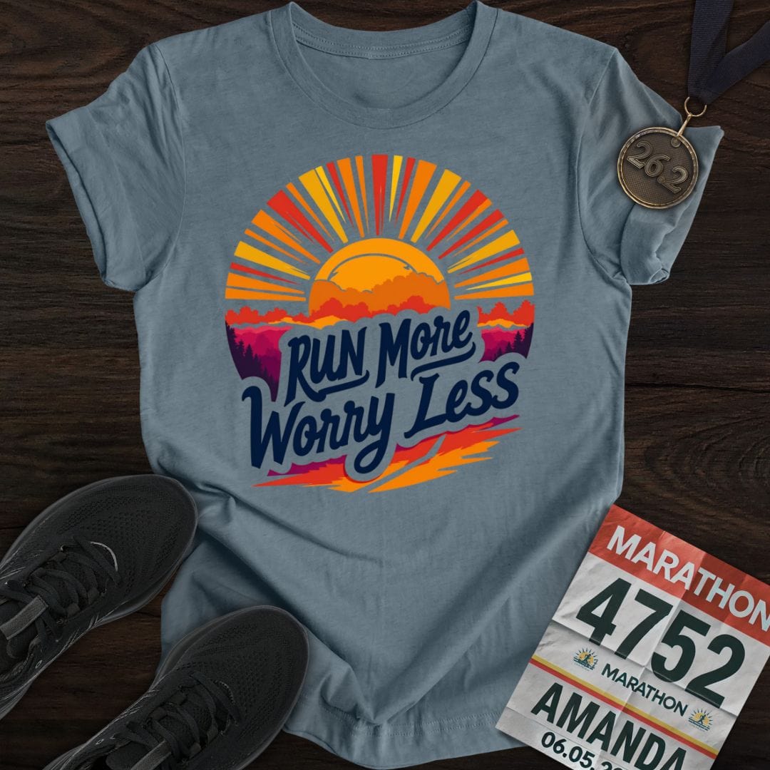 Printify T-Shirt Heather Indigo / S Run More, Move More T-shirt