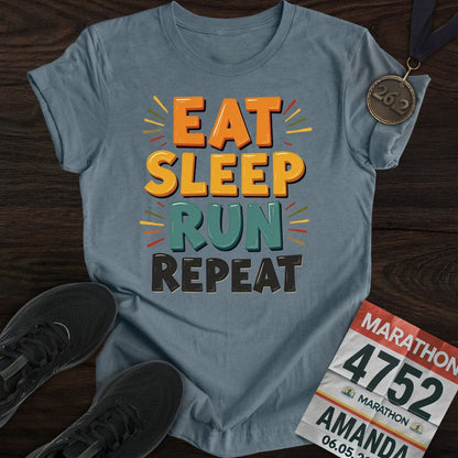 Printify T-Shirt Heather Indigo / S Run Repeat Run T-shirt
