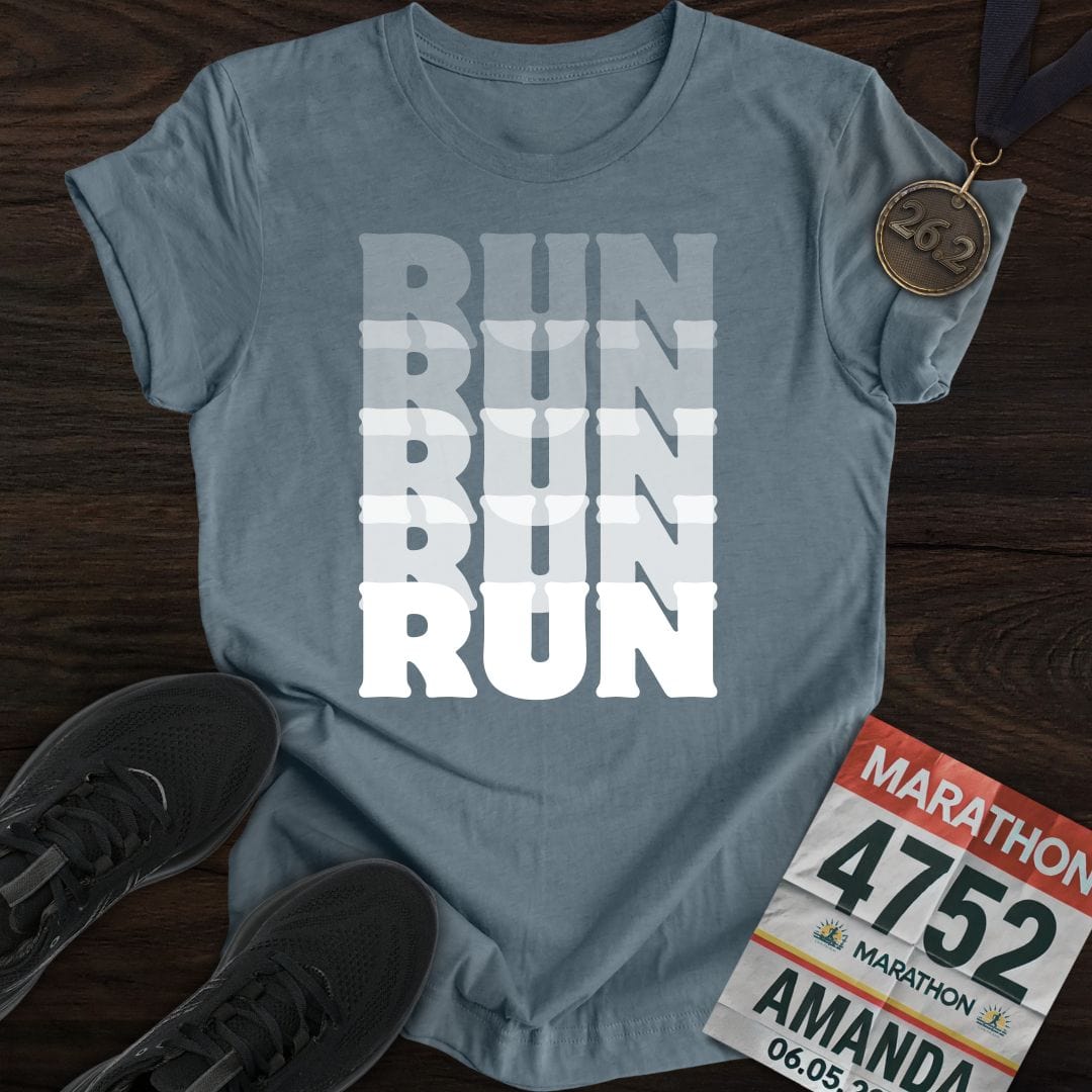 Printify T-Shirt Heather Indigo / S Run T-Shirt