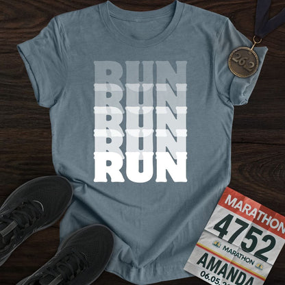 Printify T-Shirt Heather Indigo / S Run T-Shirt
