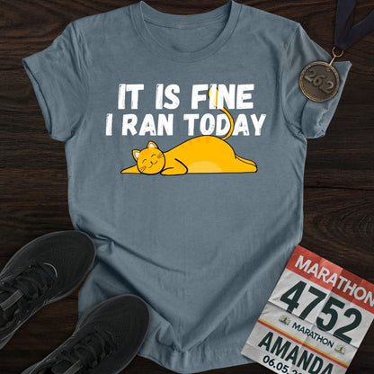 Printify T-Shirt Heather Indigo / S Run Today - Like A Cat T-shirt