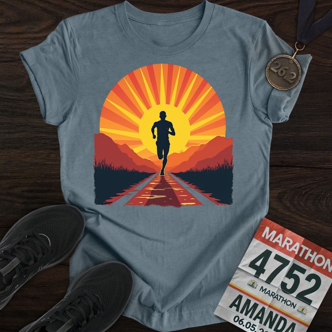 Printify T-Shirt Heather Indigo / S Run With the Sun T-shirt