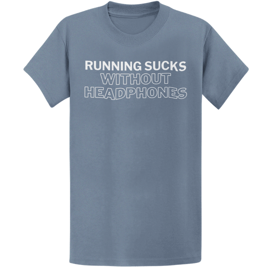 Printify T-Shirt Heather Indigo / S Run Without Headphones T-Shirt