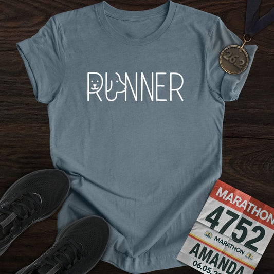 Printify T-Shirt Heather Indigo / S Runner Dog T-Shirt