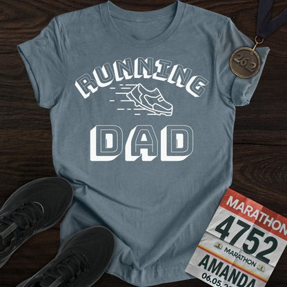 Printify T-Shirt Heather Indigo / S Running Dad T-Shirt