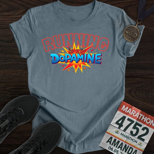 Printify T-Shirt Heather Indigo / S Running Is My Dopamine T-shirt