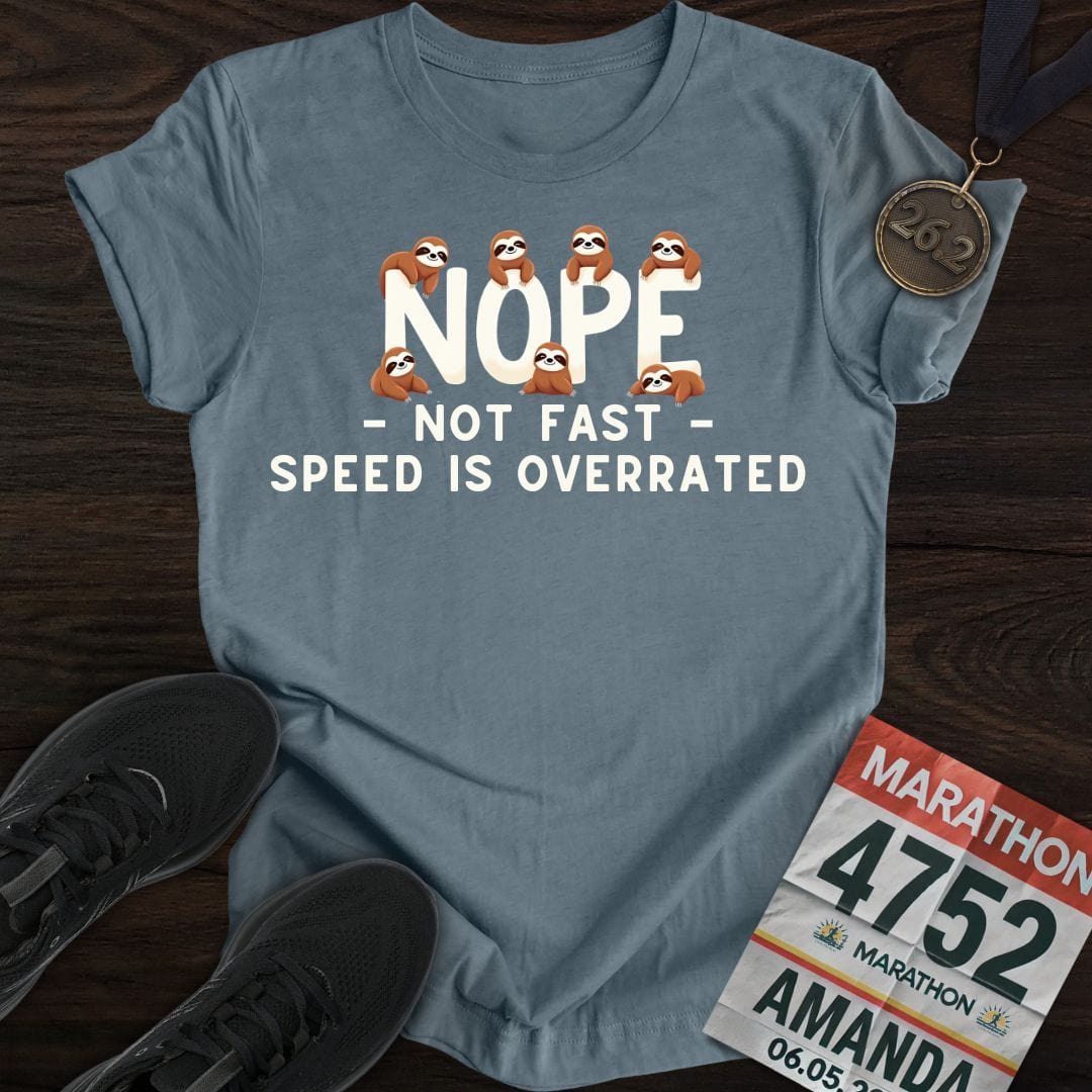 Printify T-Shirt Heather Indigo / S Speed Is Overrated T-shirt