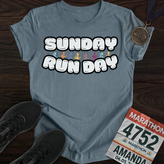 Printify T-Shirt Heather Indigo / S Sunday Runday T-Shirt