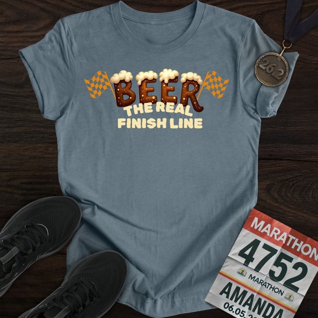 Printify T-Shirt Heather Indigo / S The Real Finish Line T-shirt