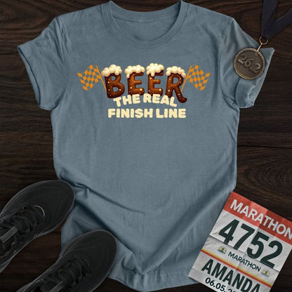 Printify T-Shirt Heather Indigo / S The Real Finish Line T-shirt