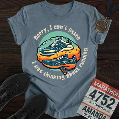 Printify T-Shirt Heather Indigo / S Thinking About Running T-shirt