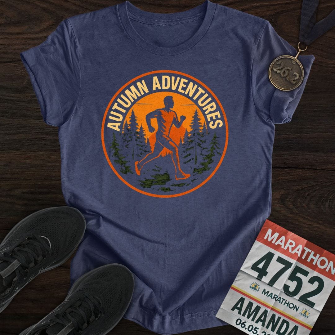 Printify T-Shirt Heather Navy / S Autumn Runner T-Shirt