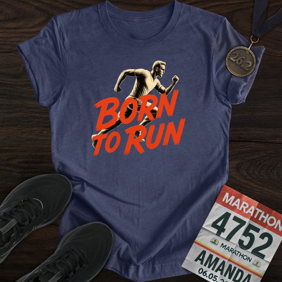 Printify T-Shirt Heather Navy / S Born To Run T-Shirt