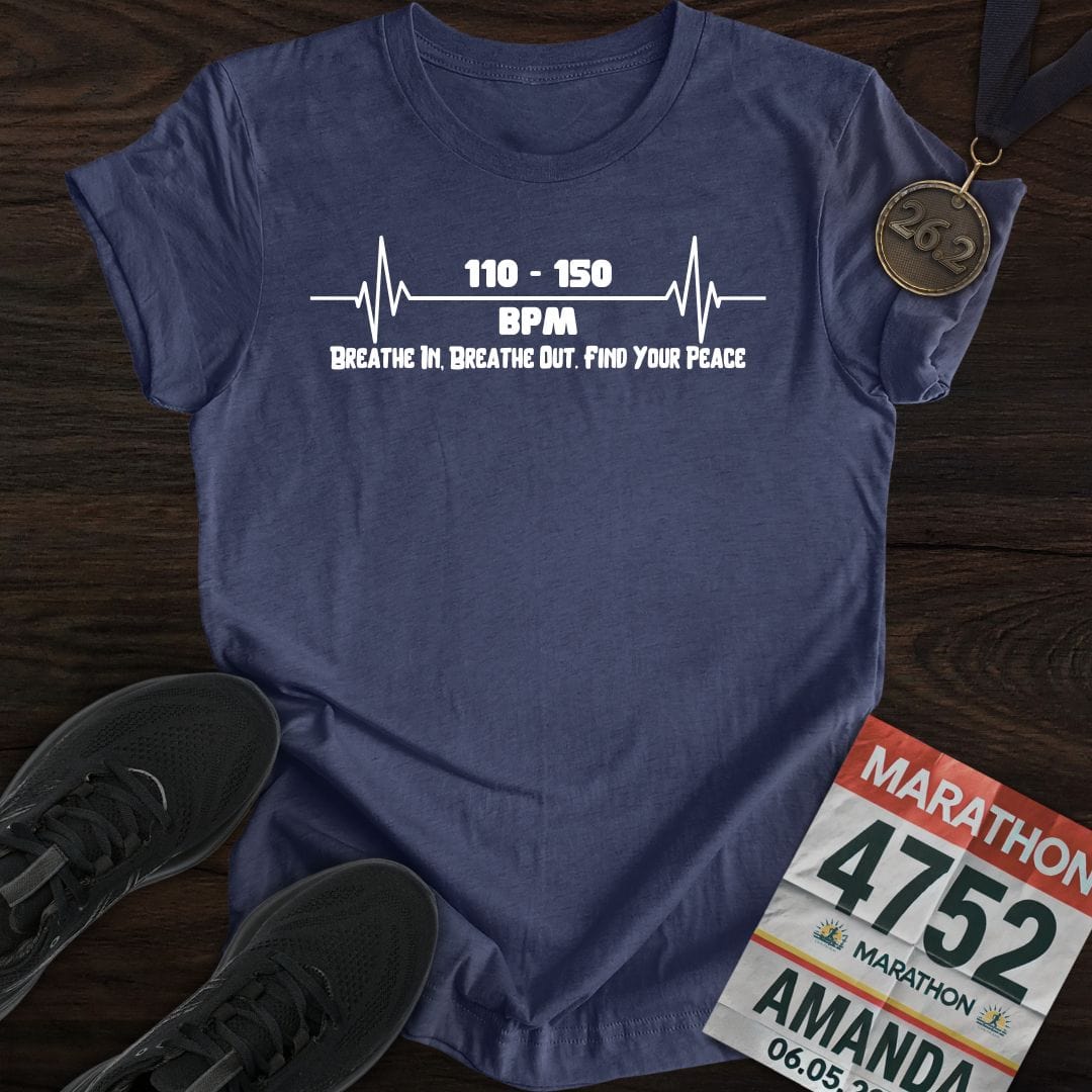 Printify T-Shirt Heather Navy / S Breathe In, Breathe Out. Find Your Peace T-shirt